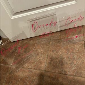Pink Party Acrylic Sign Decorations